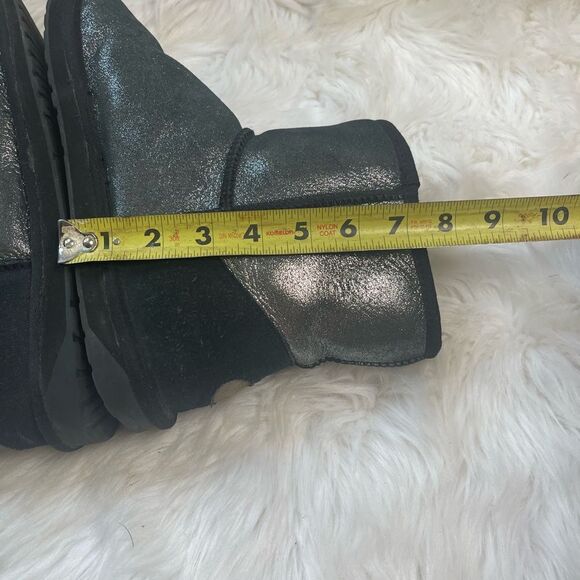 EMU Australia Stinger Metallic pewter and black sheepskin mini boots size 9 - Picture 8 of 10